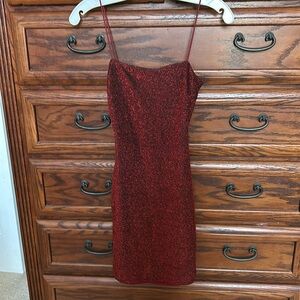 R.YIposha small 4/6 soft lined spaghetti strap dress w backless cutout